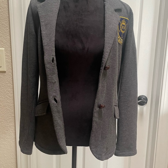 Ralph Lauren Charcoal Blazer with Gold Crest - Picture 6 of 9